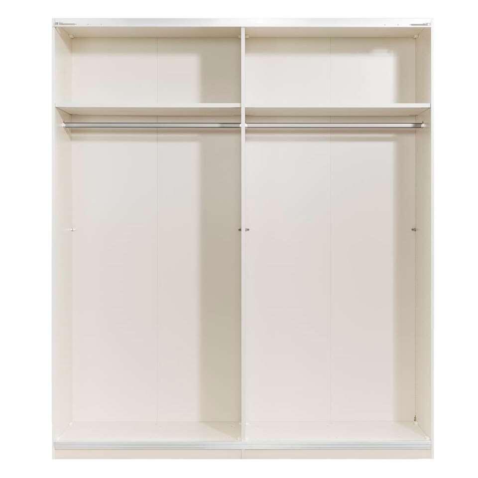 STOCK schuifdeurkast - wit met spiegel - 236x202,5x65 cm