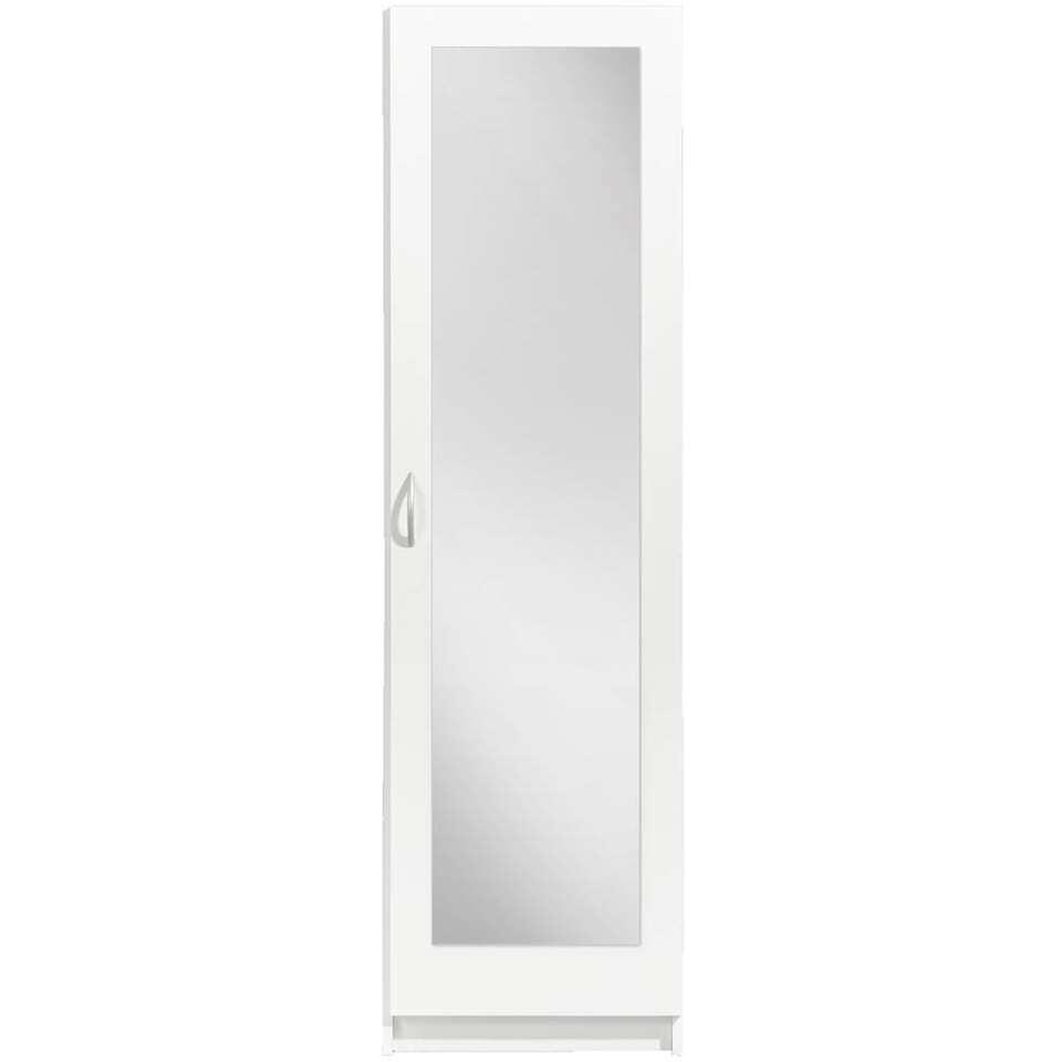 Blokkeren achterlijk persoon Definitie Kledingkast Varia 1-deurs inclusief spiegel - wit - 175x49x50 cm | Leen  Bakker