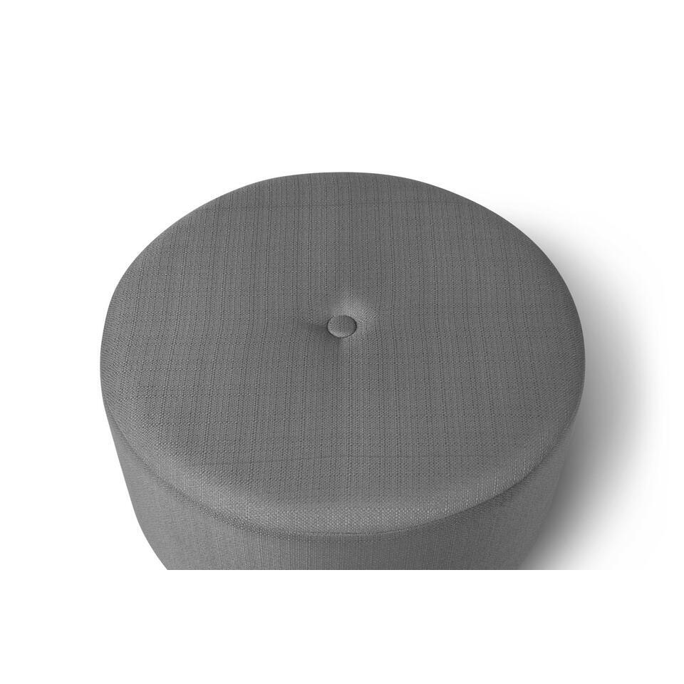 Poef hocker voetenbank bijzettafel Velvet en Lederlook 75cm Otto - Velvet Grijs kopen? - Dami Living