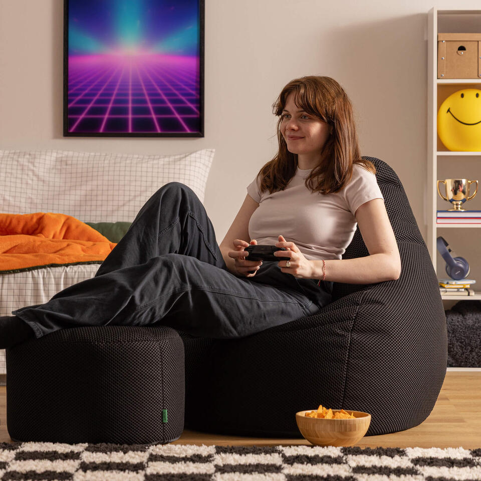 Ecopuf Pablo Pouf Fauteuil de Jeu en Simili Cuir matelassé Dossier Haut