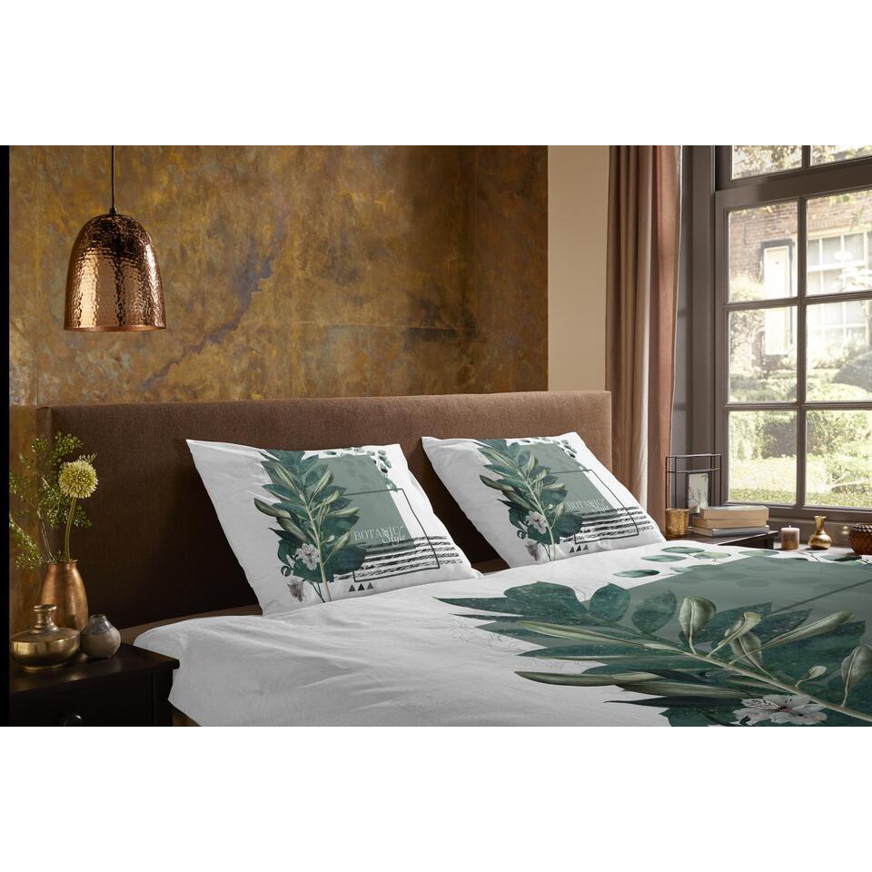 Snoozing Tropical Birds Flanel Dekbedovertrek Lits-jumeaux 240x200/220 Cm - Groen Met Kussenslopen