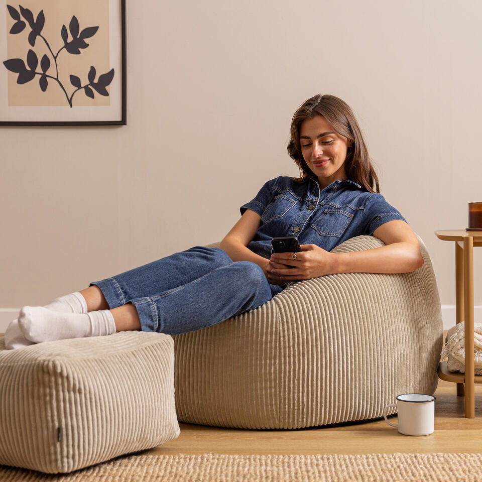 icon Kingston Zitzak, Eenhoorn, Imitatiebont Stof, Fauteuil, Zitzak Volwassen met Vulling Inbegrepen, Bean Bag, Slaapkamer, Woonkamer, Woonkamermeubilair