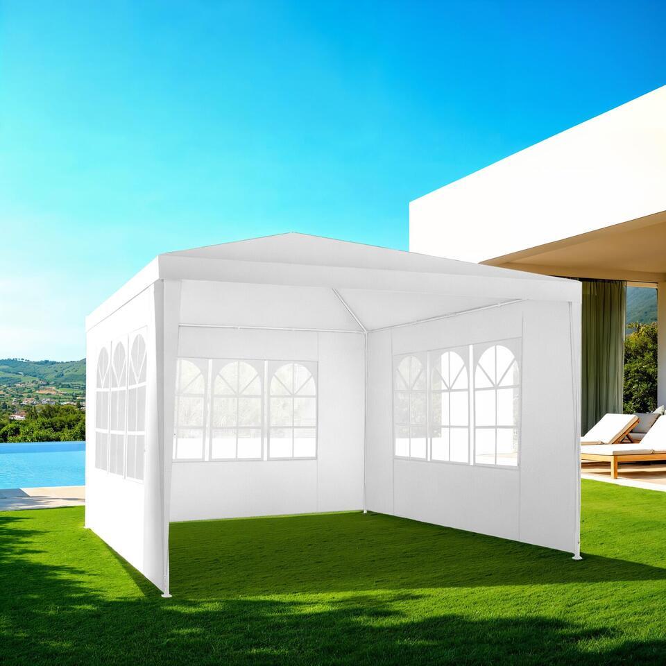Tectake® Paviljoen Farah - Open Partytent 3×3 M - Zonder Zijpanelen Uv En Waterbestendige Tuinpaviljoen Inclusief Spanlijnen En Haringen Overkapping Feesttent Pop Up Vouwtent