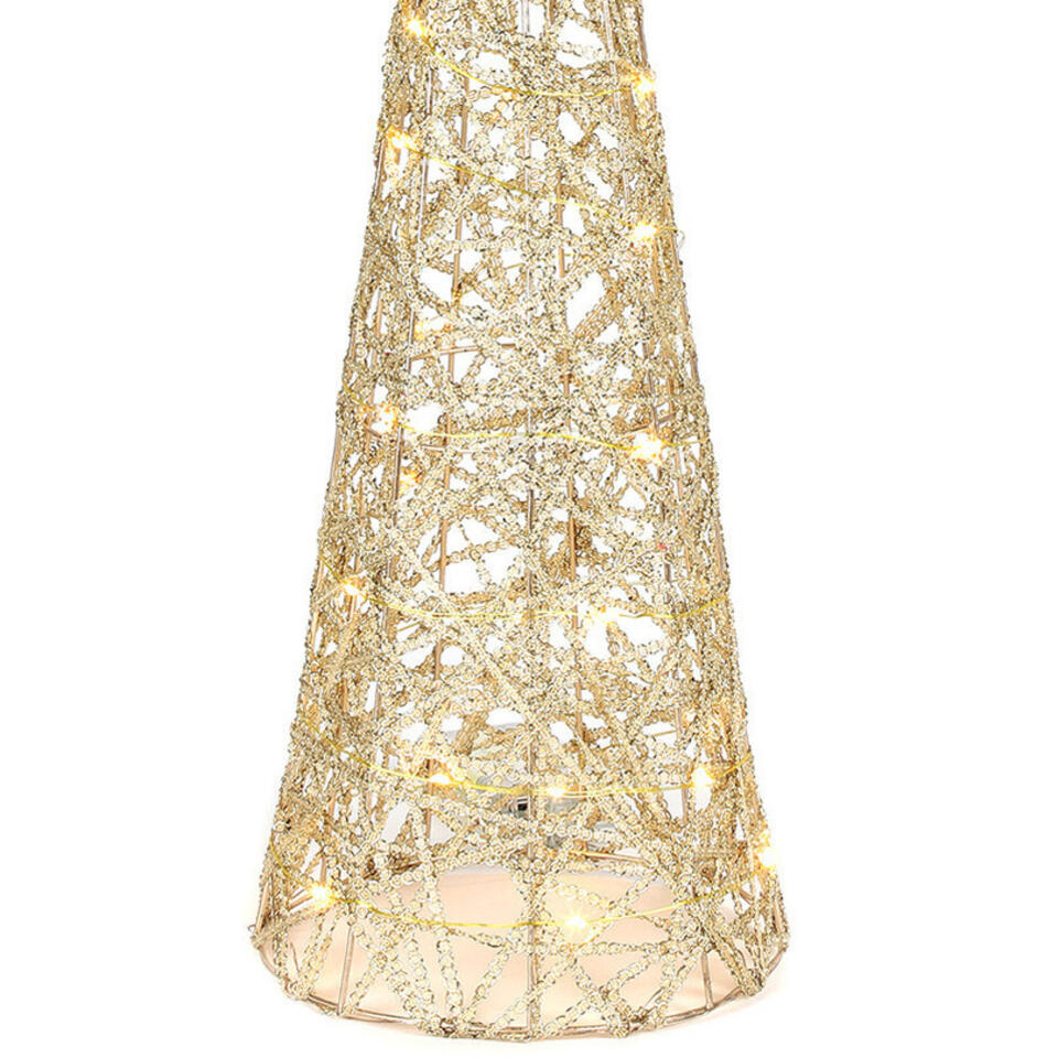 Countryfield kerstverlichting piramide H60 cm goud Leen Bakker