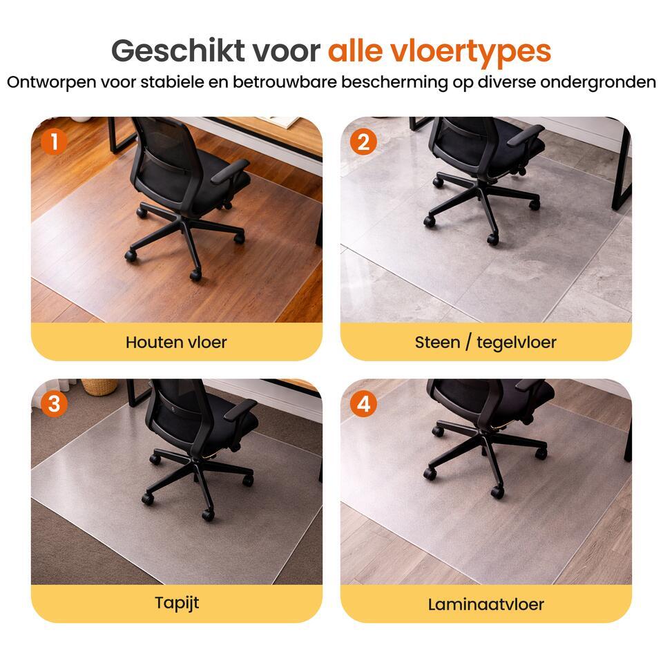 COSYLAND Vloerbeschermer Voor Bureaustoel Anti Kras Textuur Mat 100 X 120 Cm Pvc Vloerkleed Bureaustoel Parket Bureau Of Gaming Zwart 2929102662